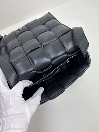 Bottega Veneta Padded Cassette Bag Intrecciato Lambskin Leather Black