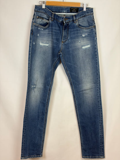 MENSWEAR - Dolce & Gabbana Regular Fit Distressed Jeans - 48 IT