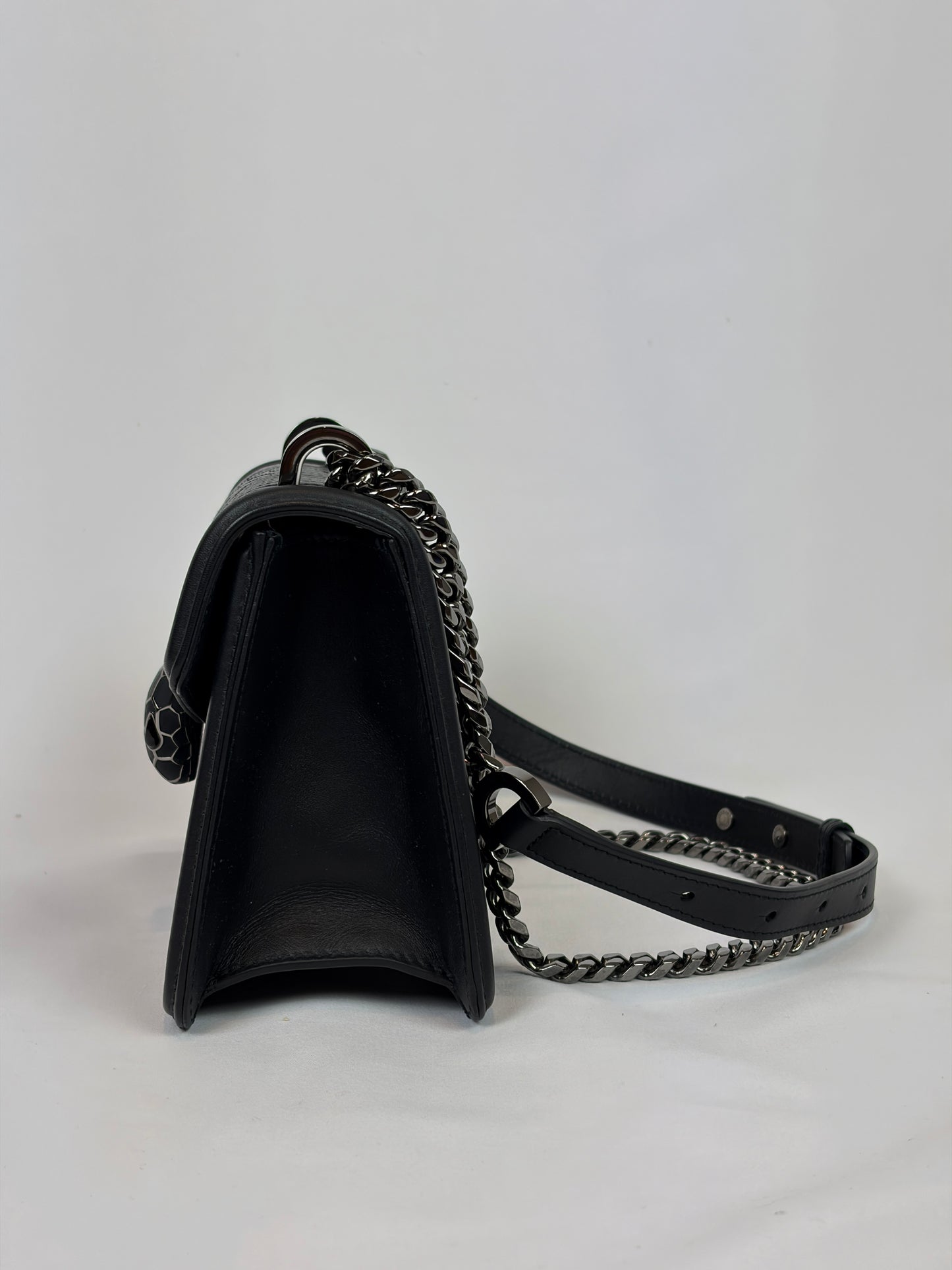 Bvlgari Serpenti Forever Diamond Blast Quilted Leather Shoulder Bag - black