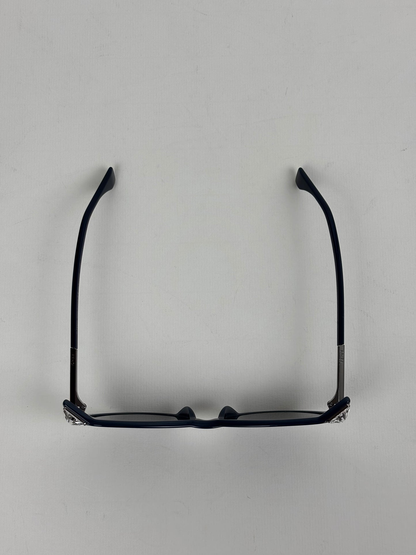 Fendi Iridia Crystal-Embellished Cat-Eye Acetate Sunglasses in Navy Blue