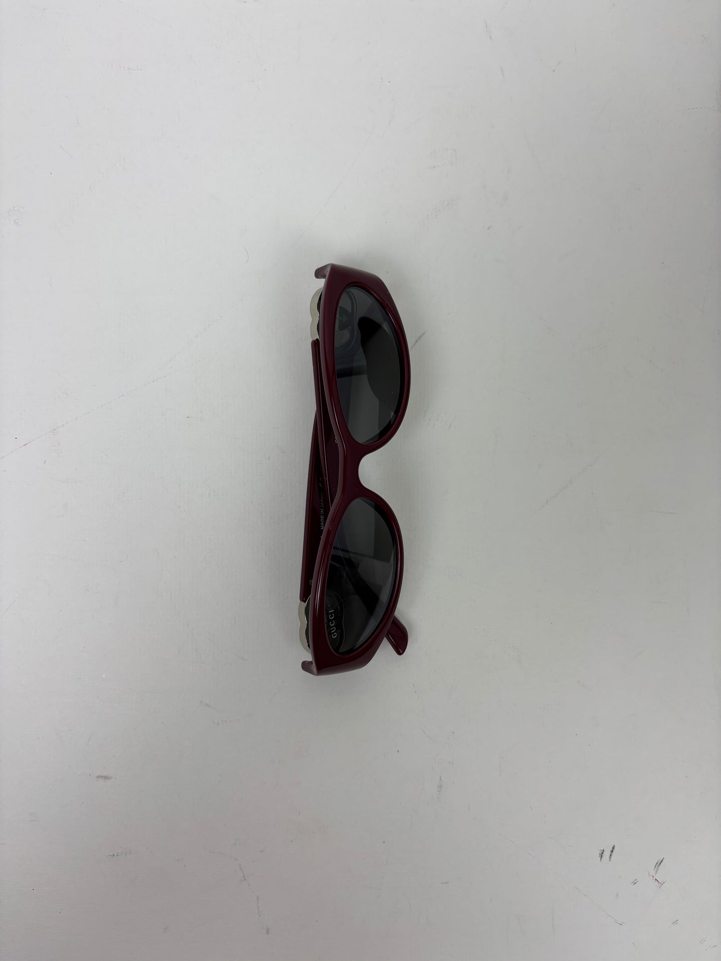Gucci Oval Interlocking G Sunglasses Burgundy Acetate