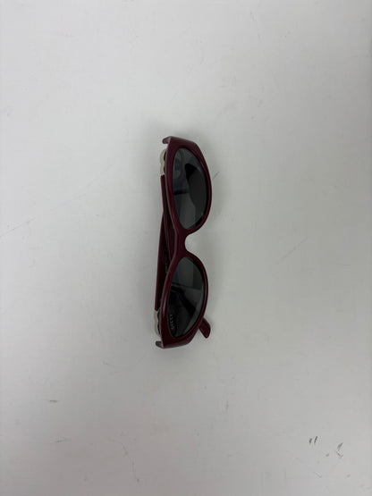 Gucci Oval Interlocking G Sunglasses Burgundy Acetate
