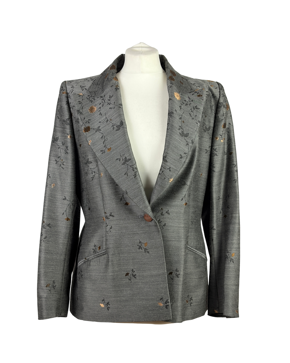 Givenchy Floral Jacquard Blazer, Grey (Vintage) - IT 42