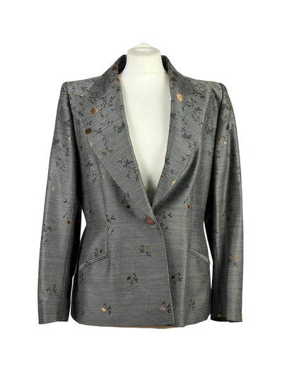 Givenchy Floral Jacquard Blazer, Grey (Vintage) - IT 42