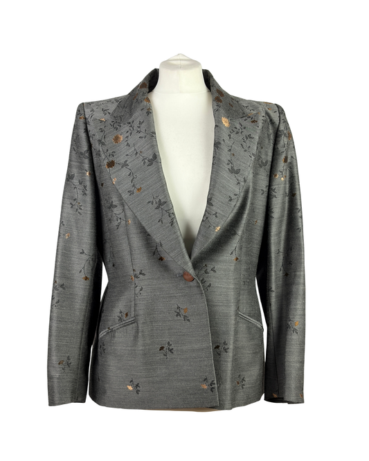 Givenchy Floral Jacquard Blazer, Grey (Vintage) - IT 42