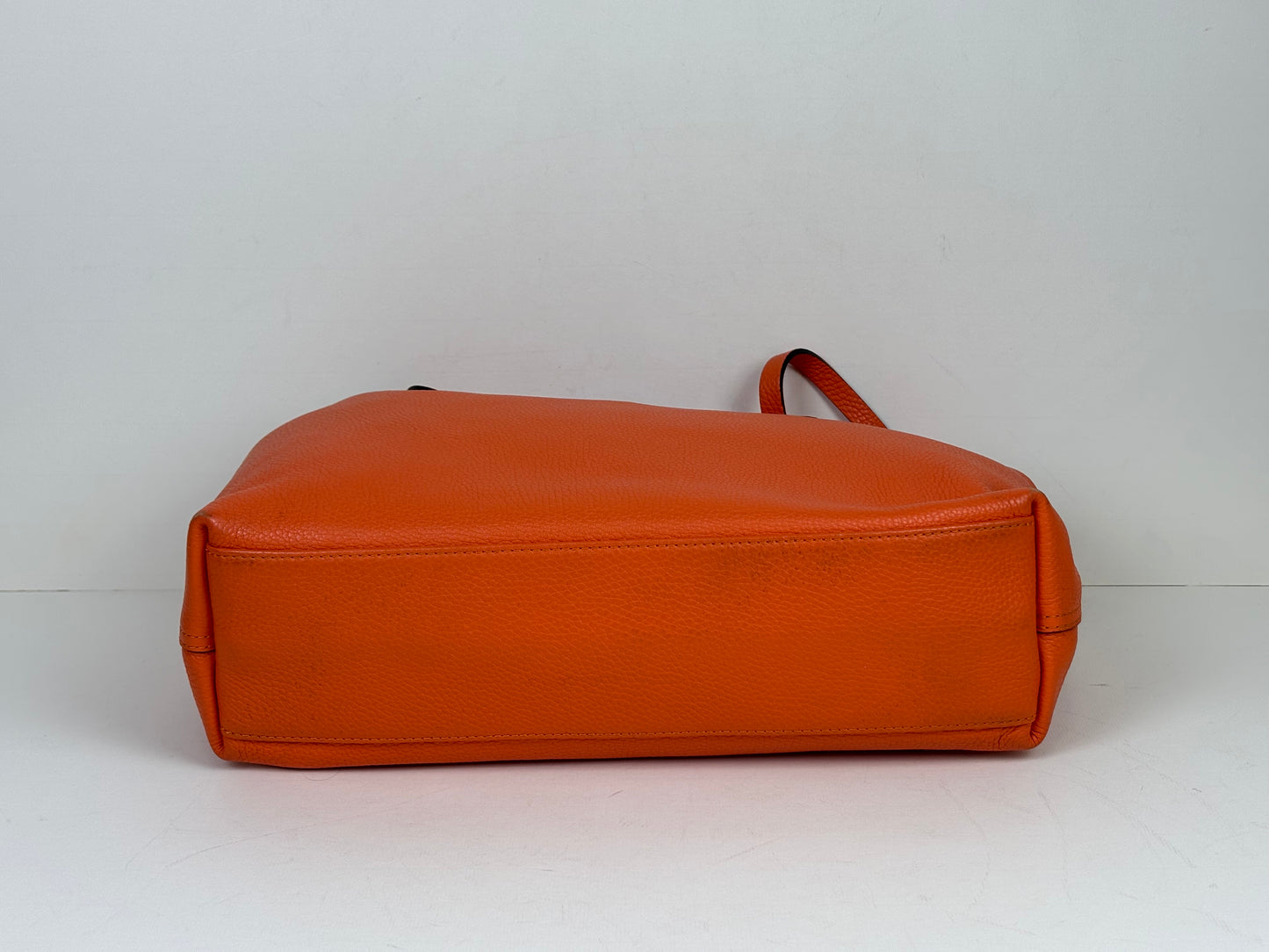 Longchamp Roseau Essential Tote Grained Leather Orange