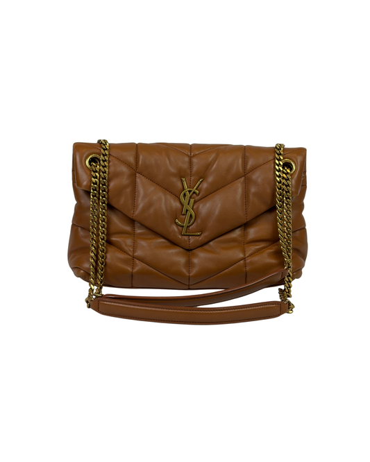 Saint Laurent Loulou puffer camel small bag