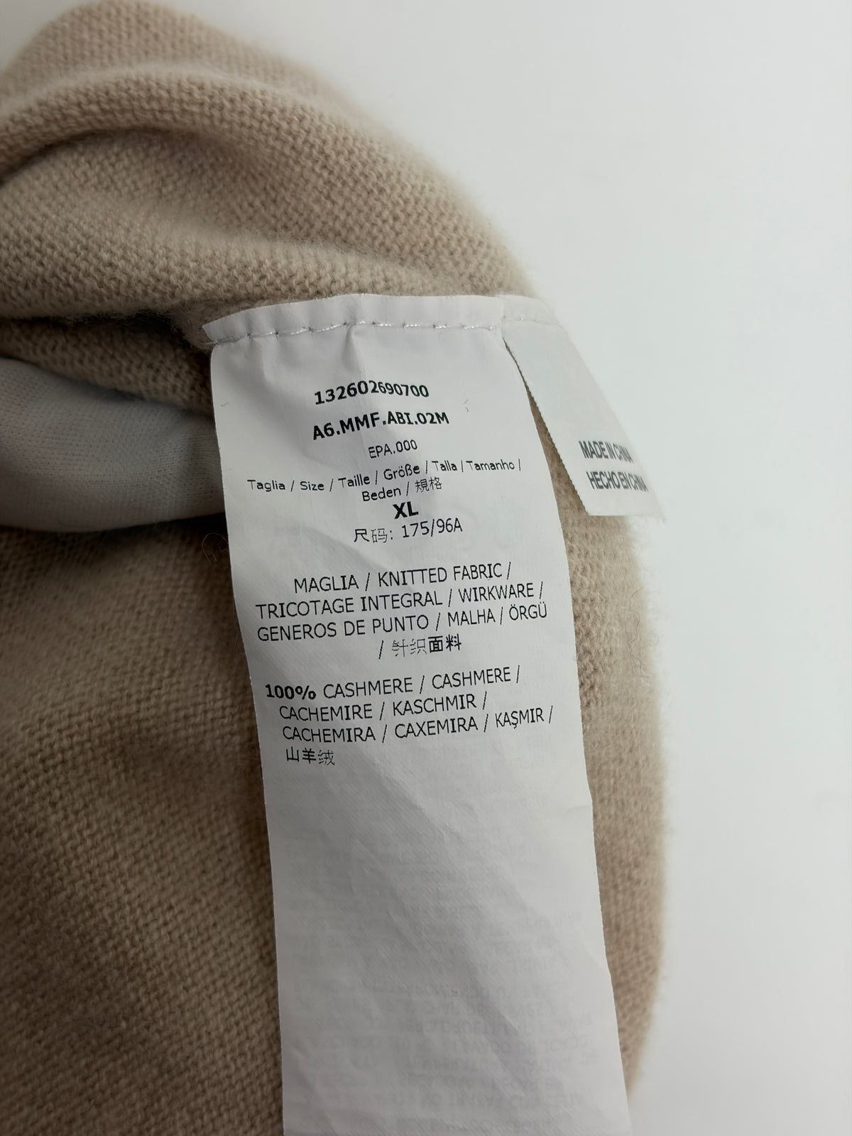 Max Mara Beige 100% Cashmere Knit Dress - XL