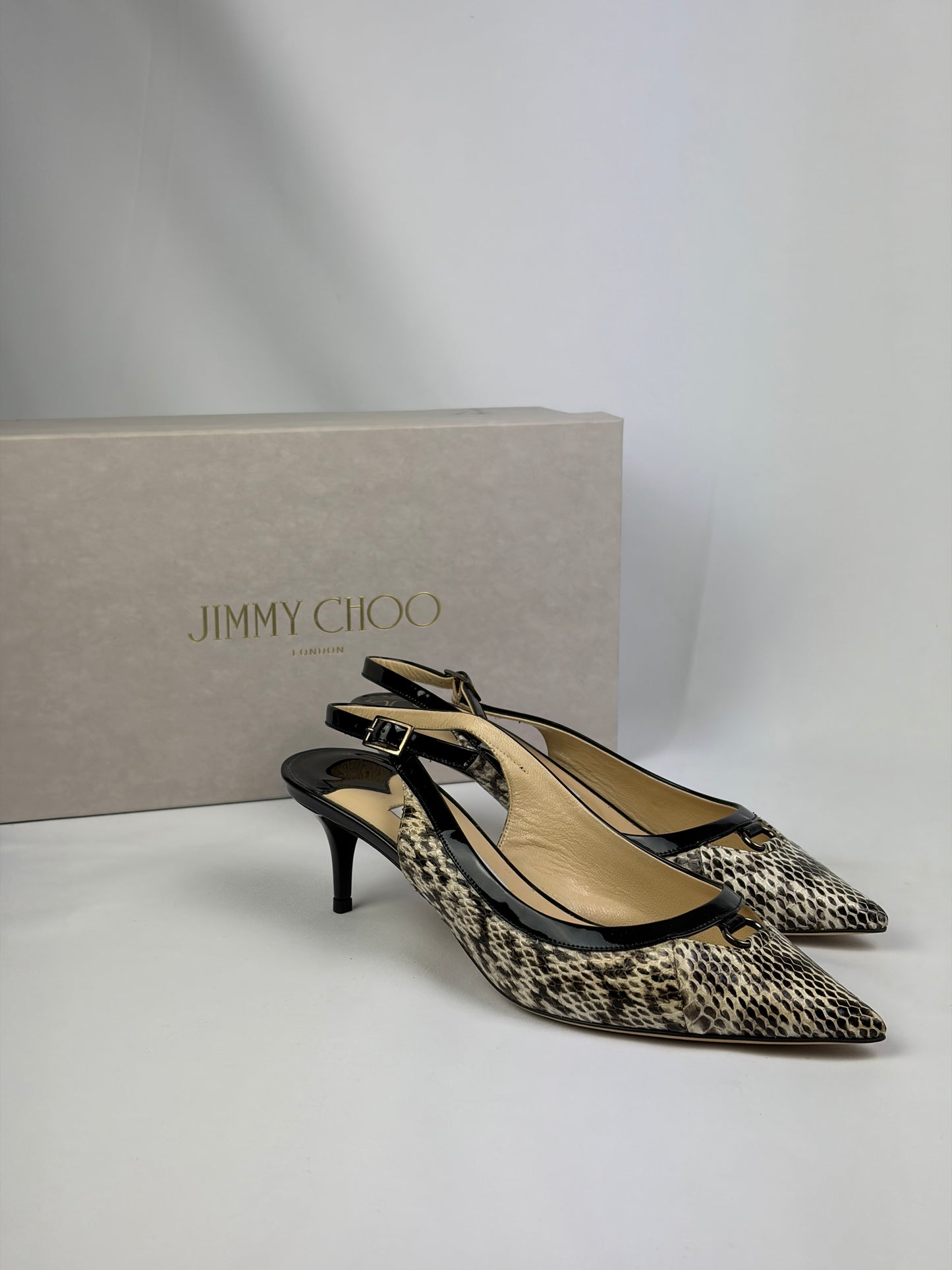 Jimmy Choo Python Print Pointed‑Toe Pumps - 5.5 UK