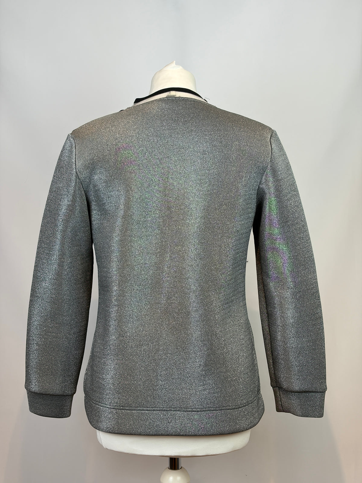 Fendi Karlito Embellished Silver Lurex Jumper - M