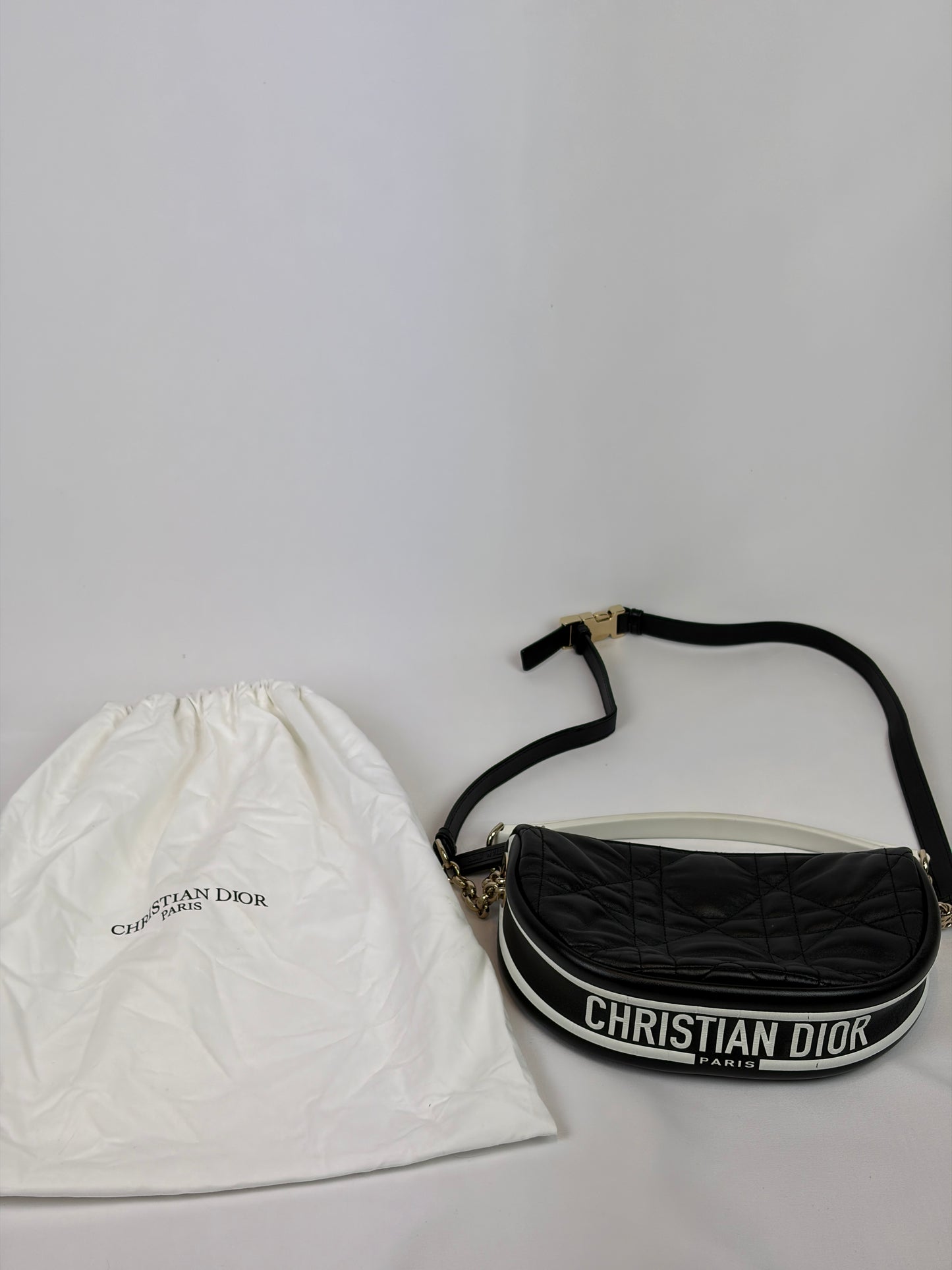 Dior Black Cannage Lambskin Small Dior Vibe Hobo Bag