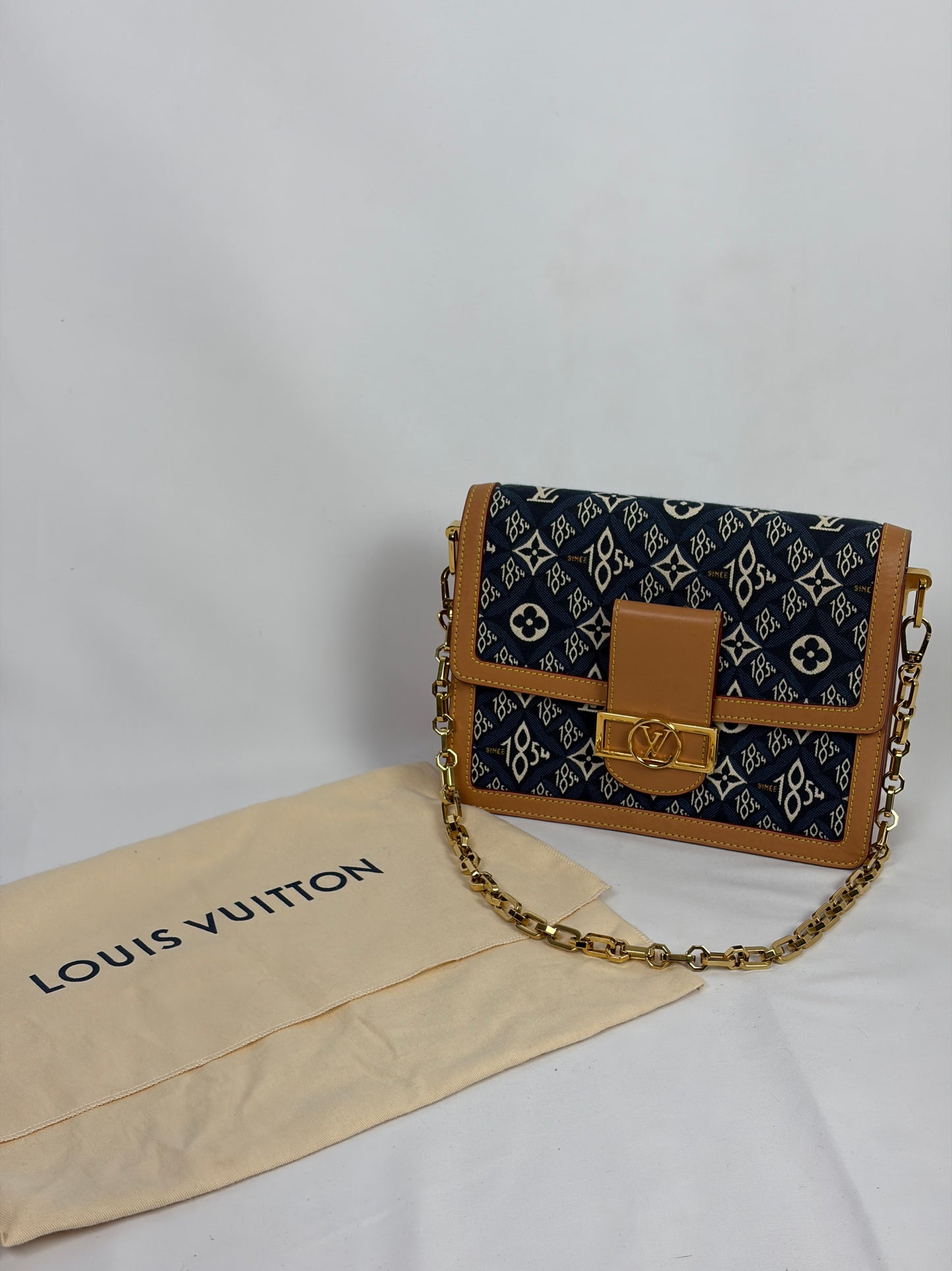 Louis Vuitton Blue Since 1854 Dauphine MM Jacquard Shoulder Bag