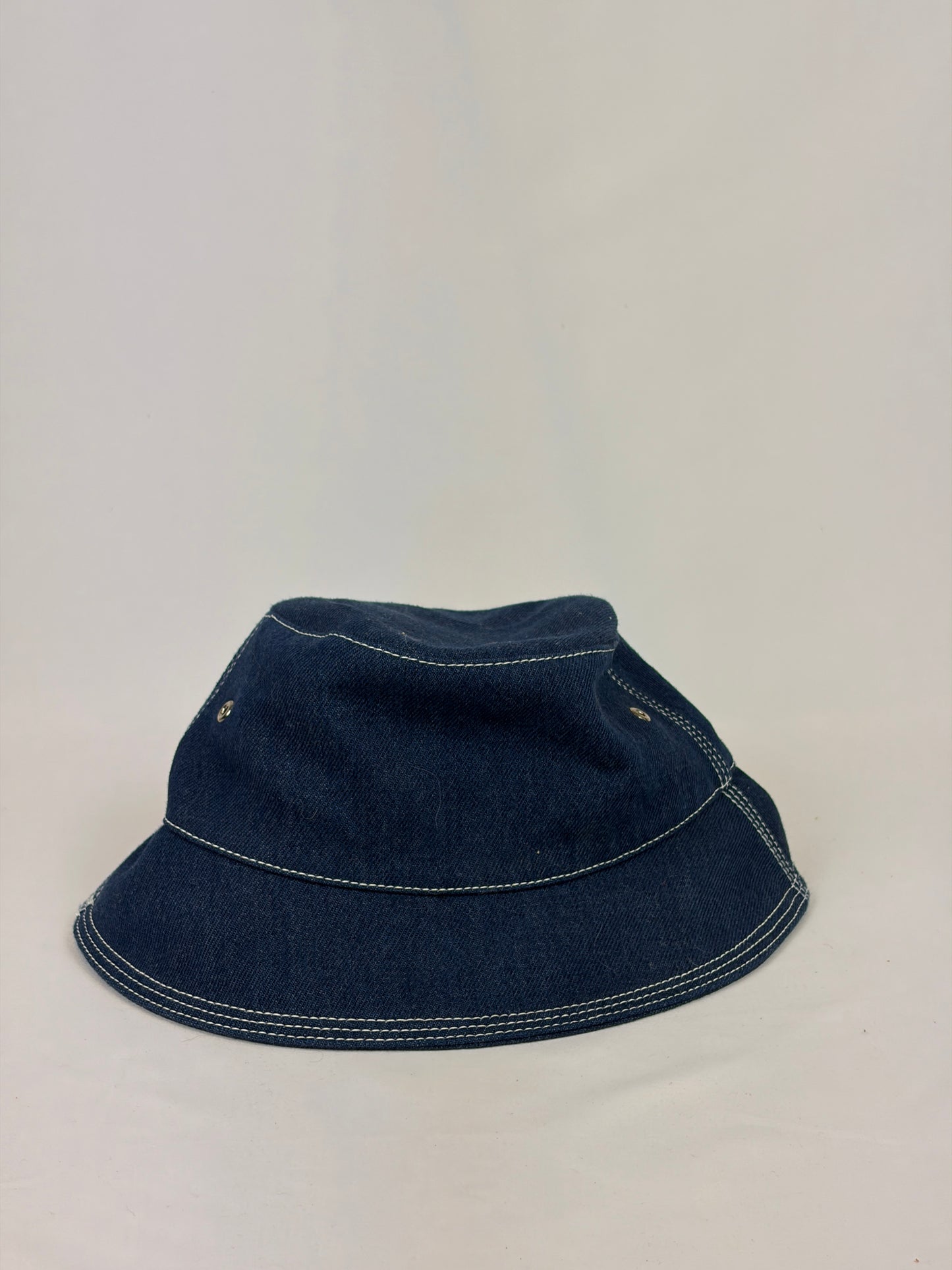 Burberry Indigo Denim Circle Logo Appliqué Bucket Hat - Size S