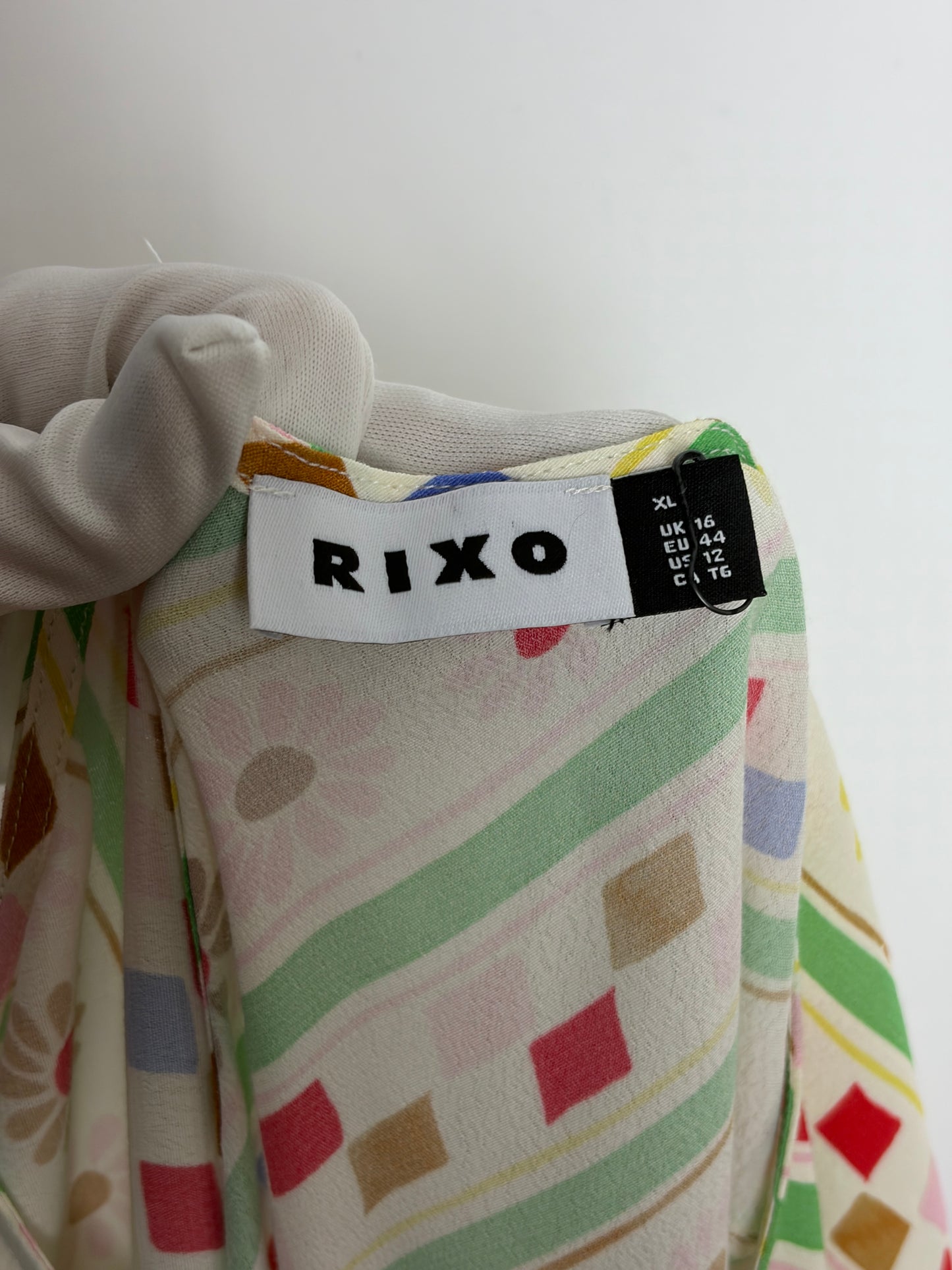 RIXO Multicolour Floral and Geometric Print Maxi Dress - UK 16