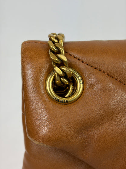 Saint Laurent Loulou puffer camel small bag