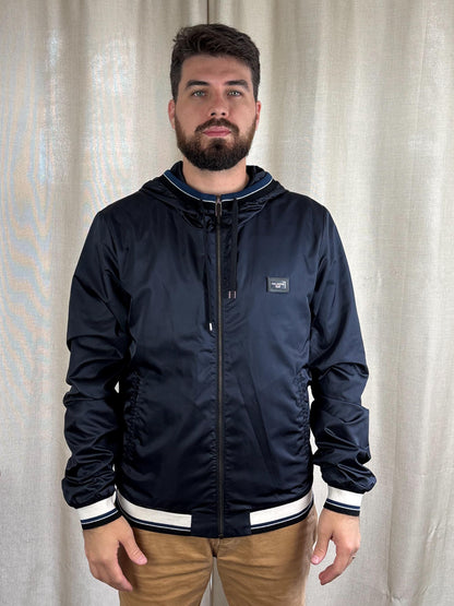 Menswear - Dolce & Gabbana Blue Hooded Bomber - L