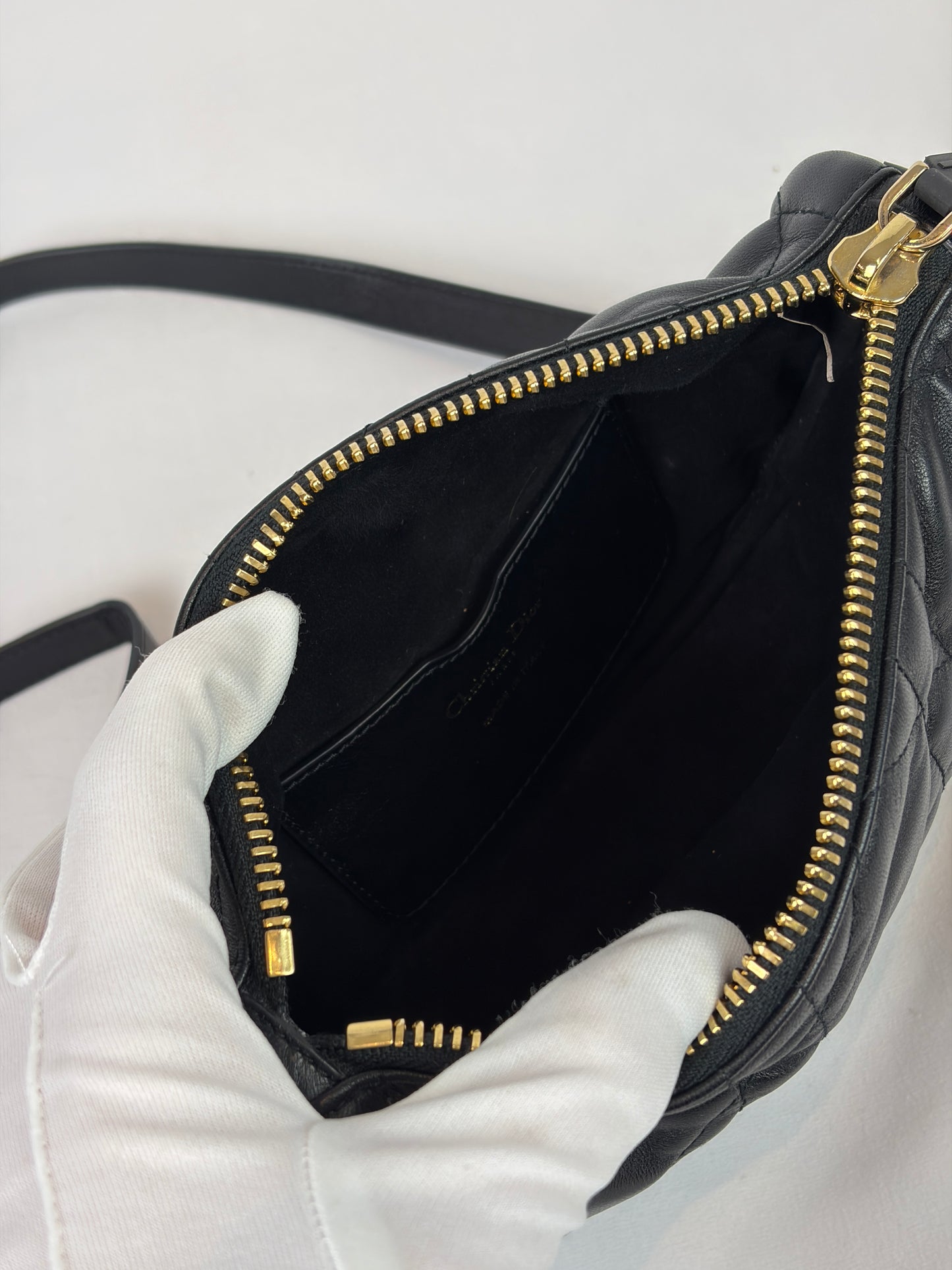Dior Black Cannage Lambskin Small Dior Vibe Hobo Bag