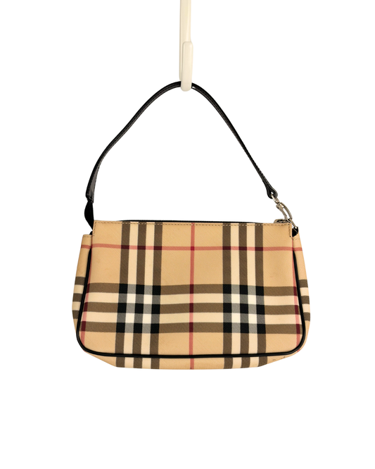 Burberry Vintage Check Canvas Mini Baguette Bag