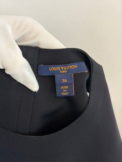Louis Vuitton Black Polyamide Elastane Peplum Top - 8 UK / S