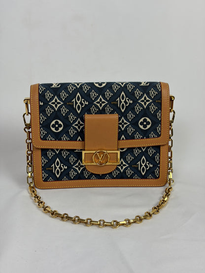 Louis Vuitton Blue Since 1854 Dauphine MM Jacquard Shoulder Bag