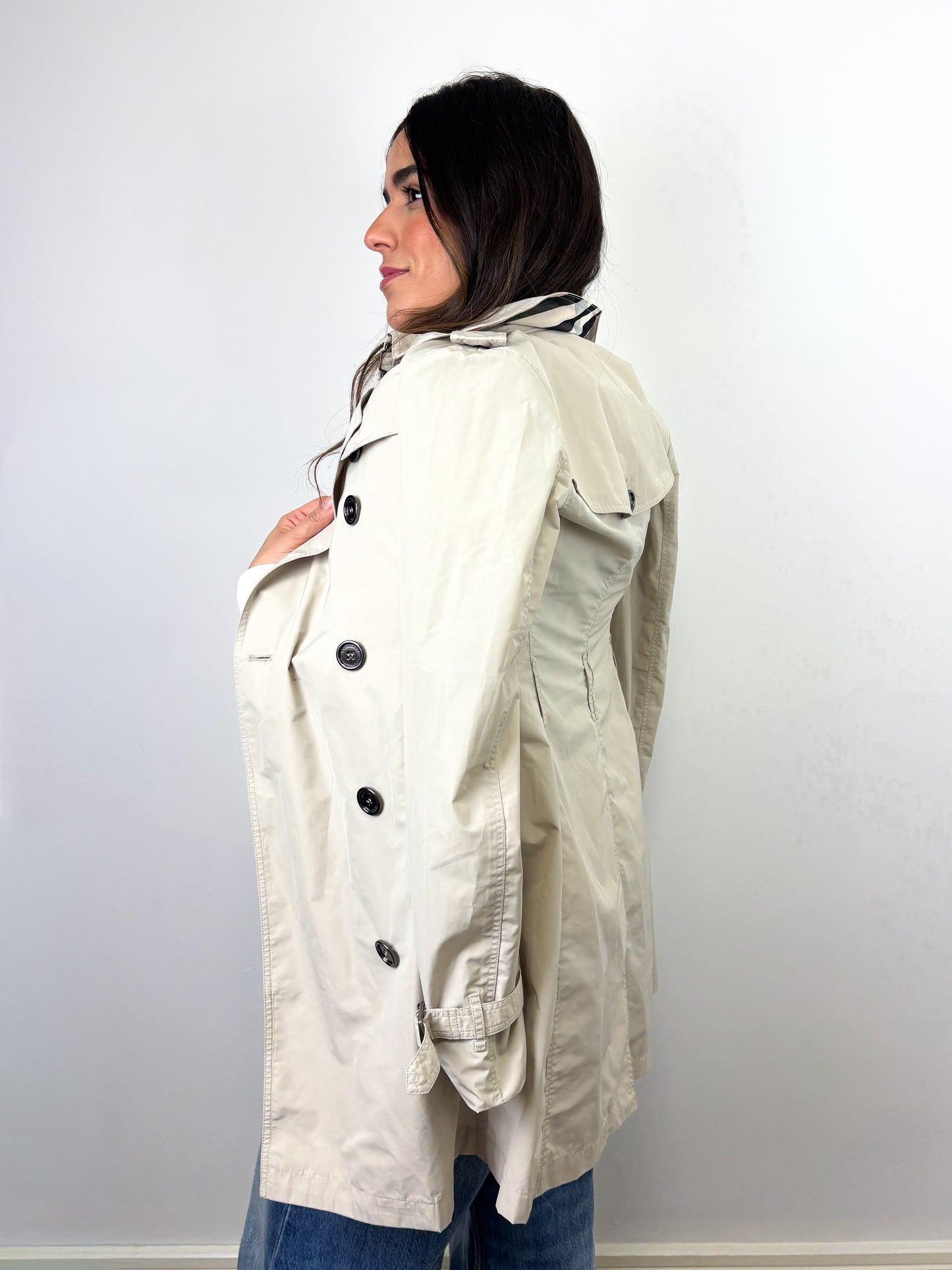 Burberry Brit Balmoral Packable Trench Coat Taffeta Beige - 4 UK