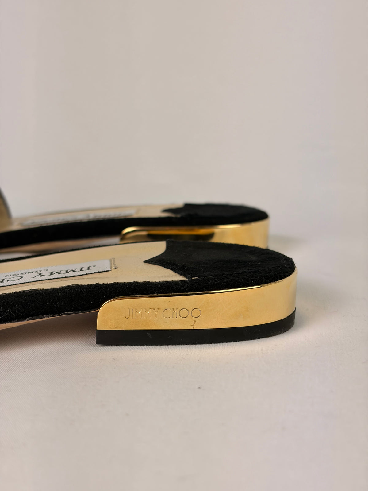 Jimmy Choo Joni Flat Slides Black Suede - 4.5 UK
