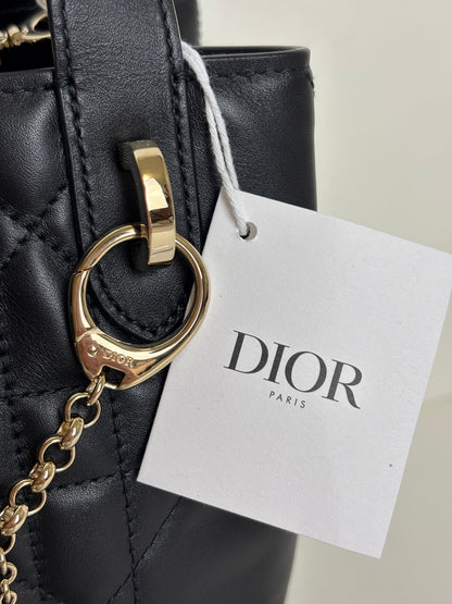Dior Small Toujours Vertical Black Bag Cannage Calfskin