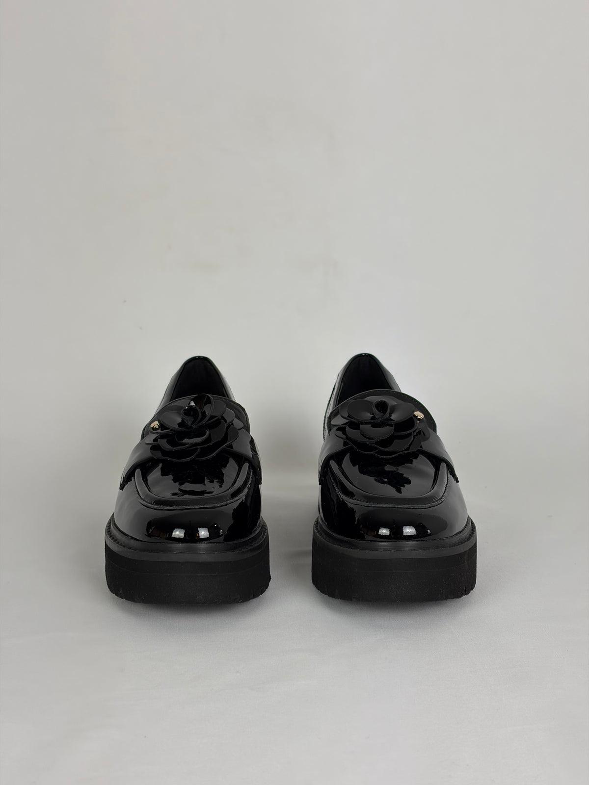 Kate Spade New York Black Patent Flower Loafers - 5 UK