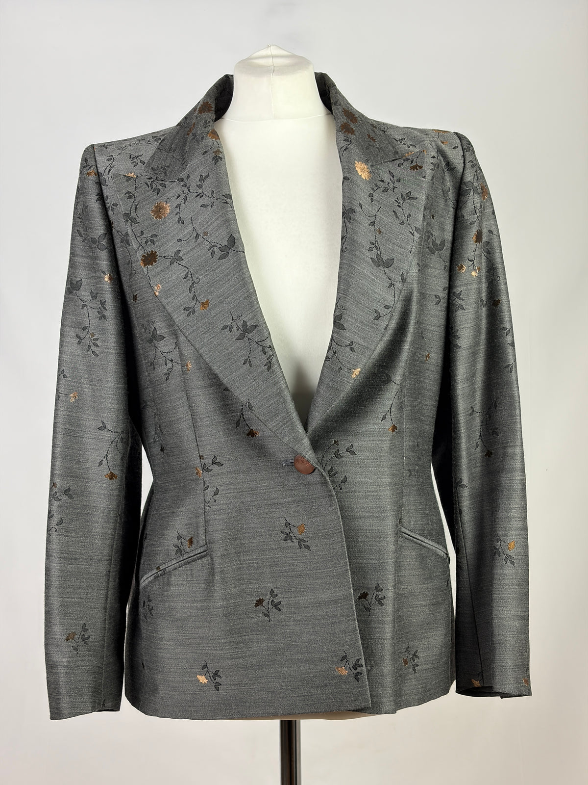 Givenchy Floral Jacquard Blazer, Grey (Vintage) - IT 42