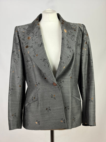 Givenchy Floral Jacquard Blazer, Grey (Vintage) - IT 42