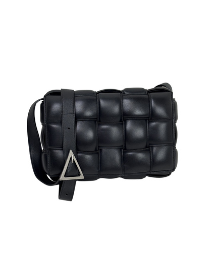 Bottega Veneta Padded Cassette Bag Intrecciato Lambskin Leather Black