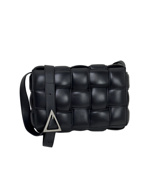 Bottega Veneta Padded Cassette Bag Intrecciato Lambskin Leather Black
