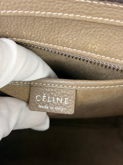 Celine Nano Luggage Tote Taupe Grained Calfskin with Strap
