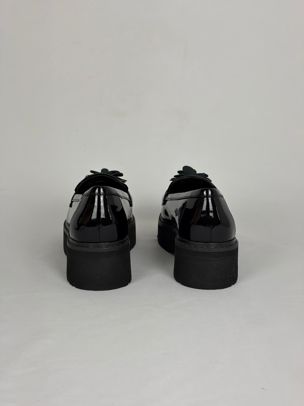 Kate Spade New York Black Patent Flower Loafers - 5 UK