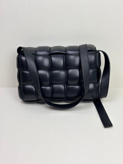 Bottega Veneta Padded Cassette Bag Intrecciato Lambskin Leather Black