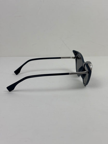 Fendi Iridia Crystal-Embellished Cat-Eye Acetate Sunglasses in Navy Blue
