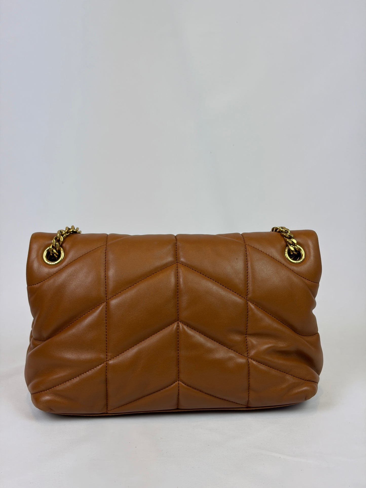 Saint Laurent Loulou puffer camel small bag