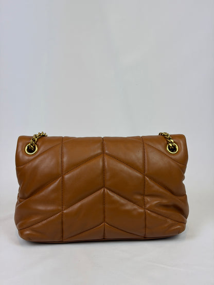 Saint Laurent Loulou puffer camel small bag