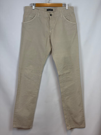 MENSWEAR - Dolce & Gabbana Beige Cotton Trousers - 50 IT