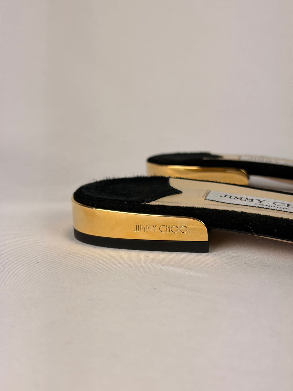 Jimmy Choo Joni Flat Slides Black Suede - 4.5 UK