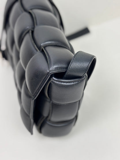 Bottega Veneta Padded Cassette Bag Intrecciato Lambskin Leather Black