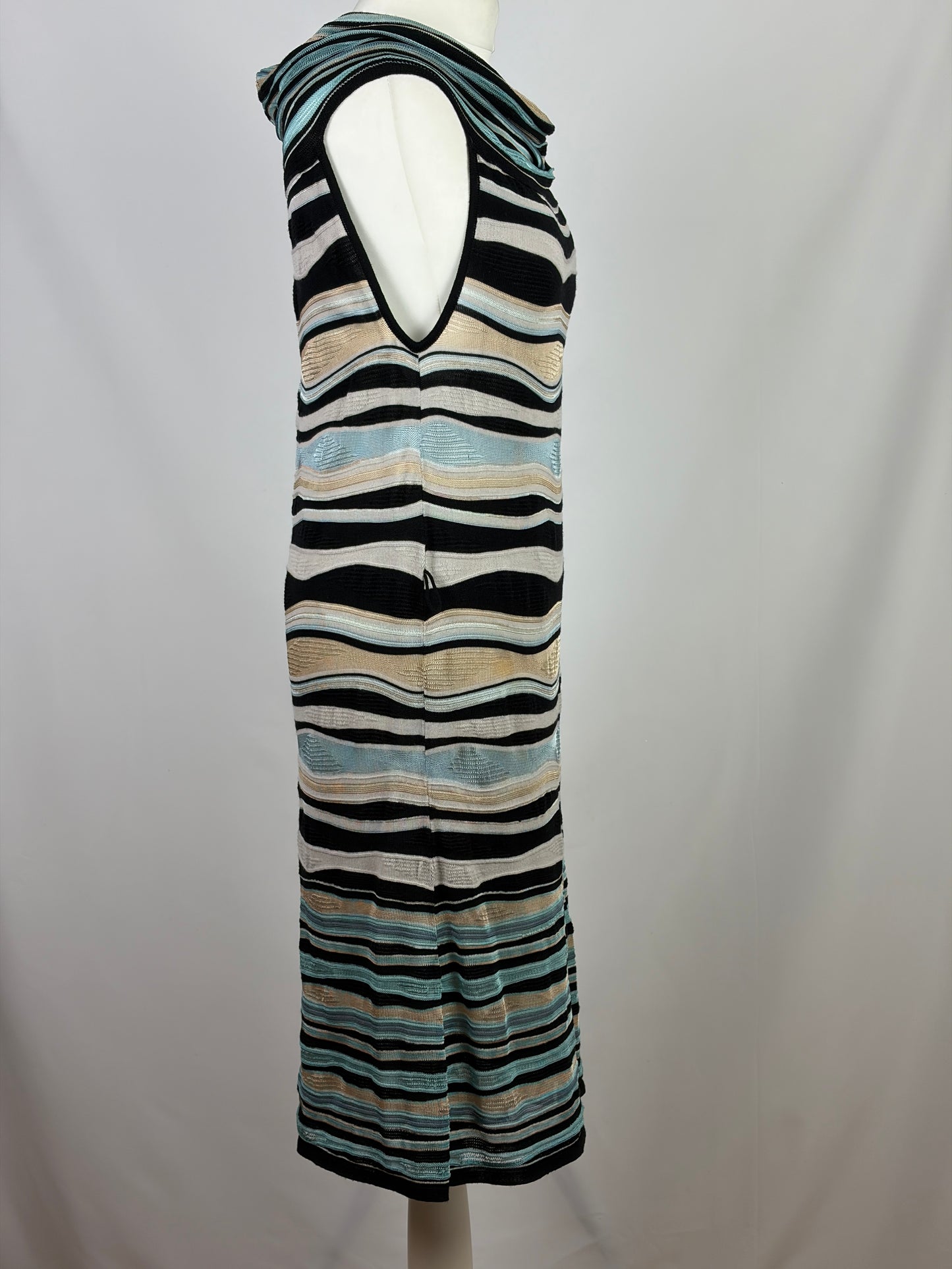 M Missoni Multicolour Stripe Sleeveless Knit Dress - 14 UK