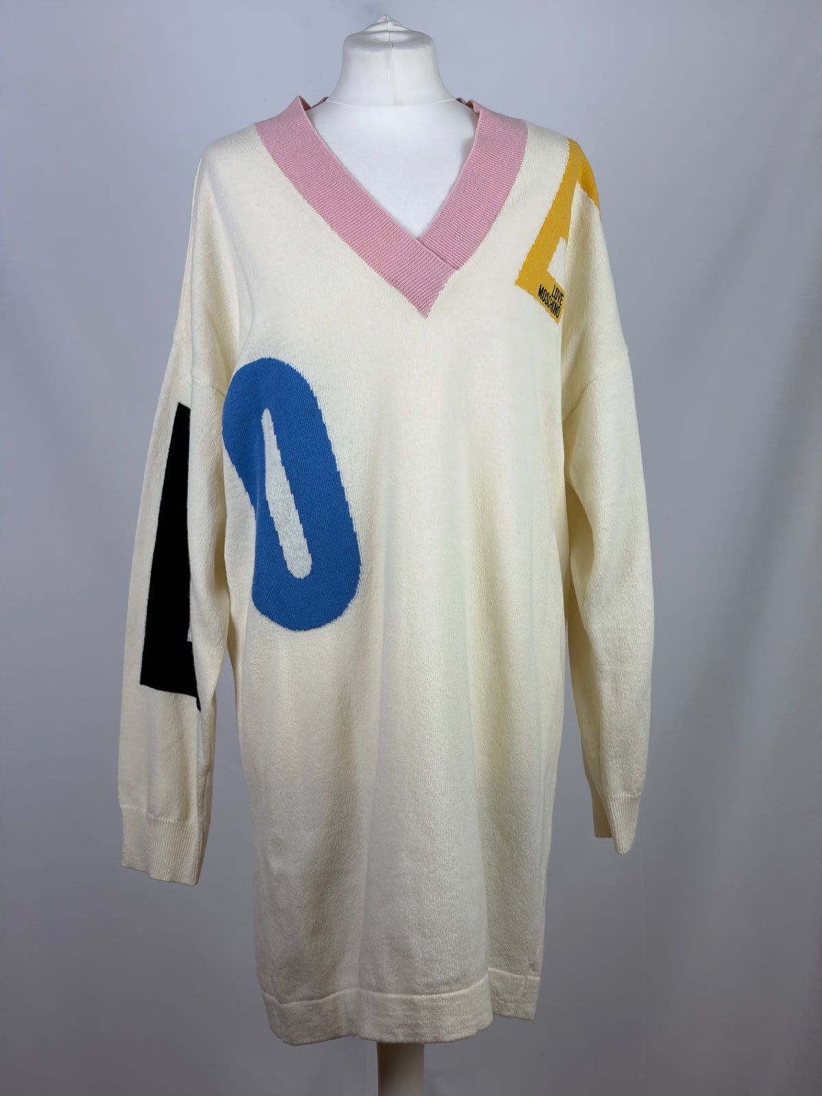 Love Moschino Cream Wool Jumper Dress - 14 UK