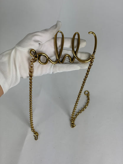 Chloé Gold-Tone Script Logo Chain Belt