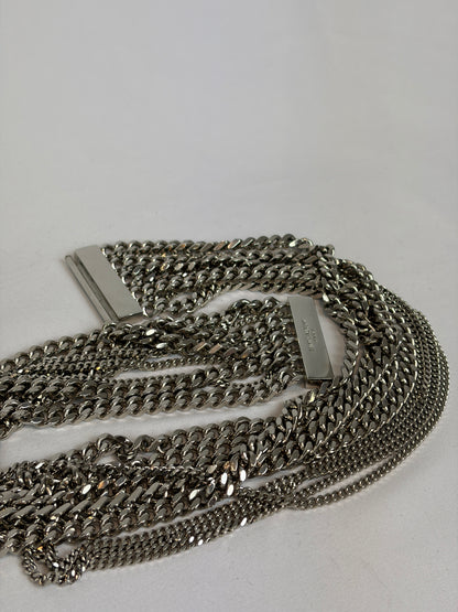 Saint Laurent Silver-Tone Multi-Chain Tassel Belt
