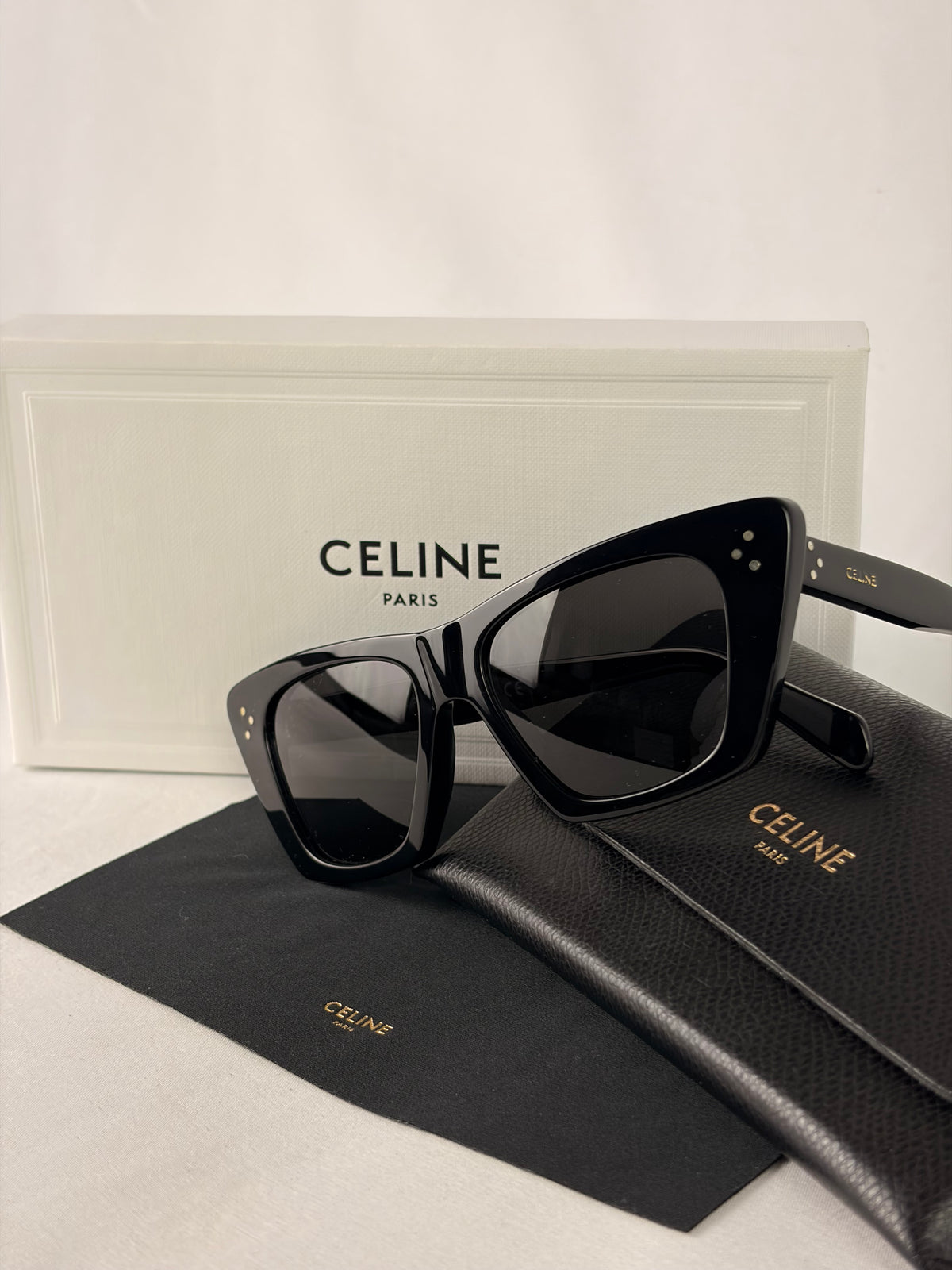 Celine Cat-Eye Acetate Sunglasses CL40187I Black