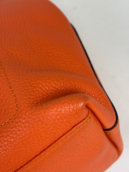 Longchamp Roseau Essential Tote Grained Leather Orange