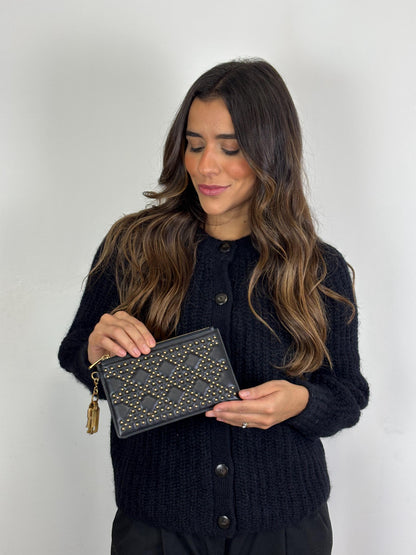 Christian Dior studded charm pouch