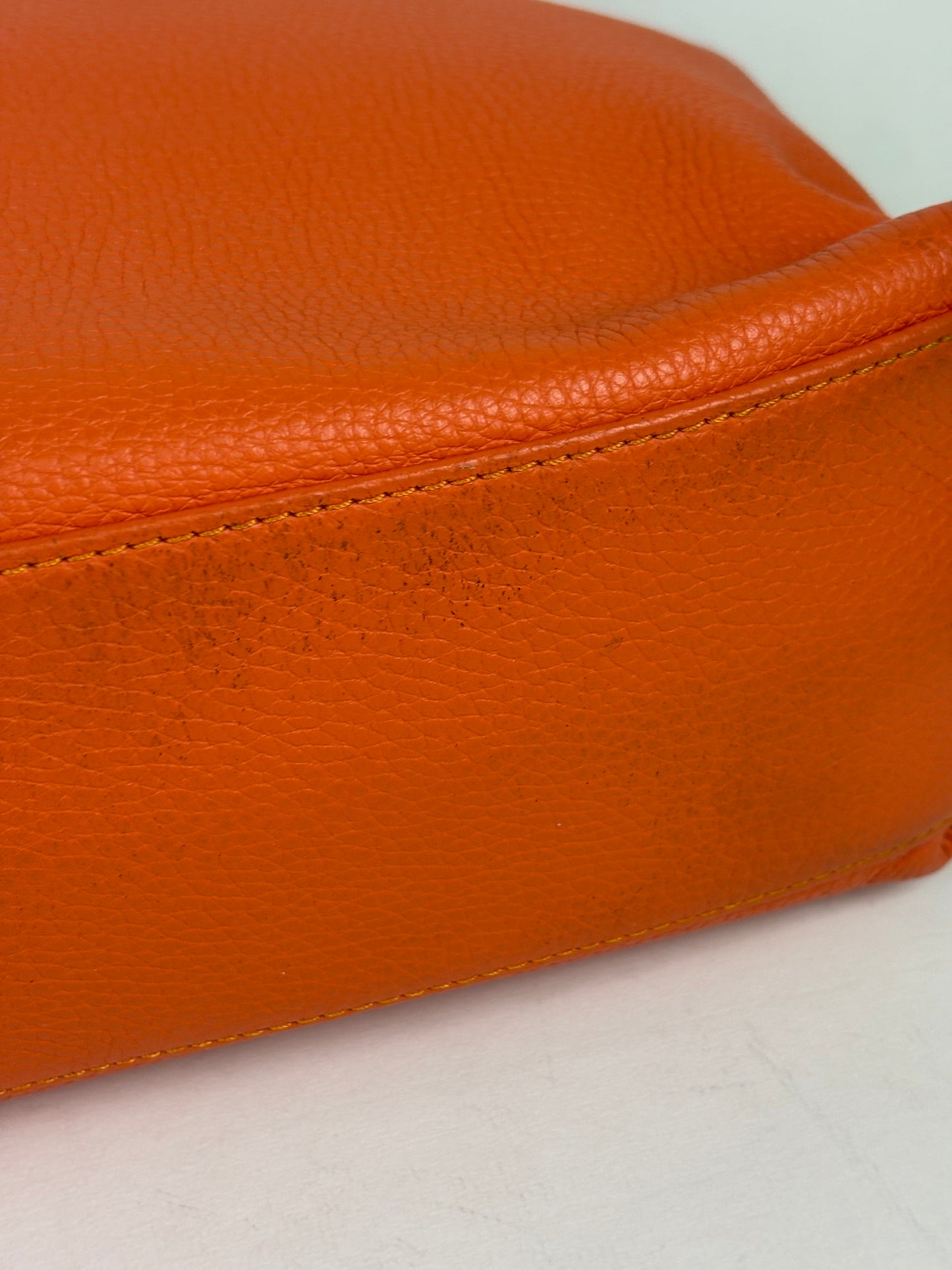 Longchamp Roseau Essential Tote Grained Leather Orange