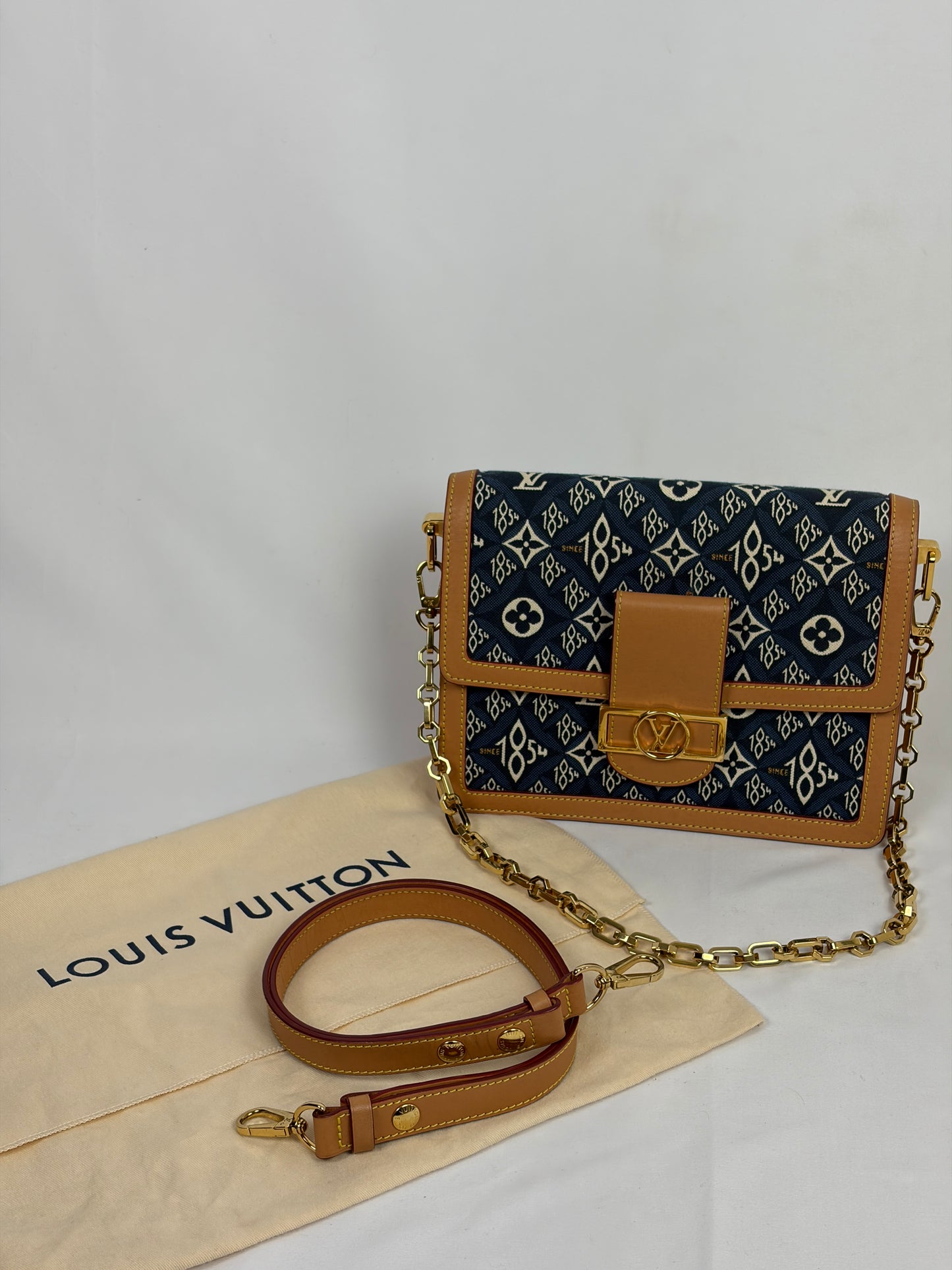 Louis Vuitton Blue Since 1854 Dauphine MM Jacquard Shoulder Bag